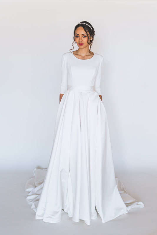 Modest wedding dress Aretha by Elizabeth Cooper Design