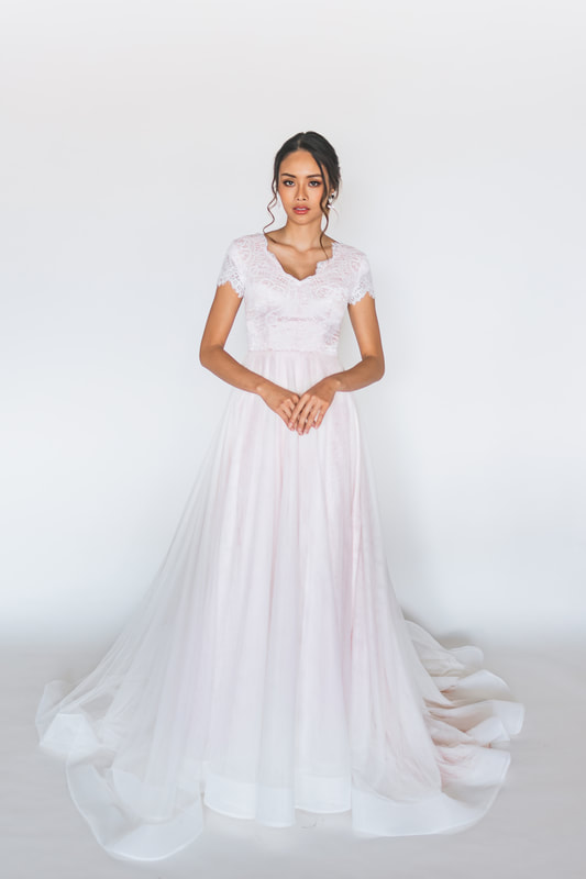 Modest wedding dress Whitney by Elizabeth Cooper Design
