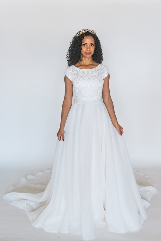 Modest wedding dress Astrid by Elizabeth Cooper Design