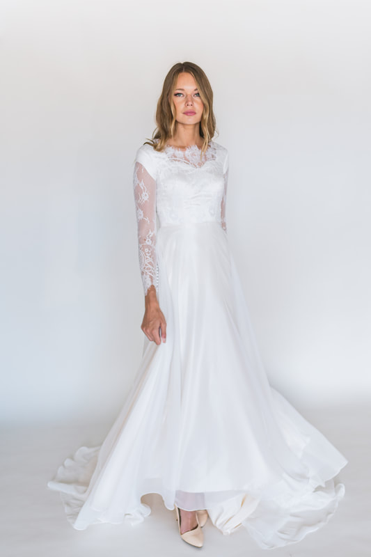 Modest wedding dress Willow by Elizabeth Cooper Design