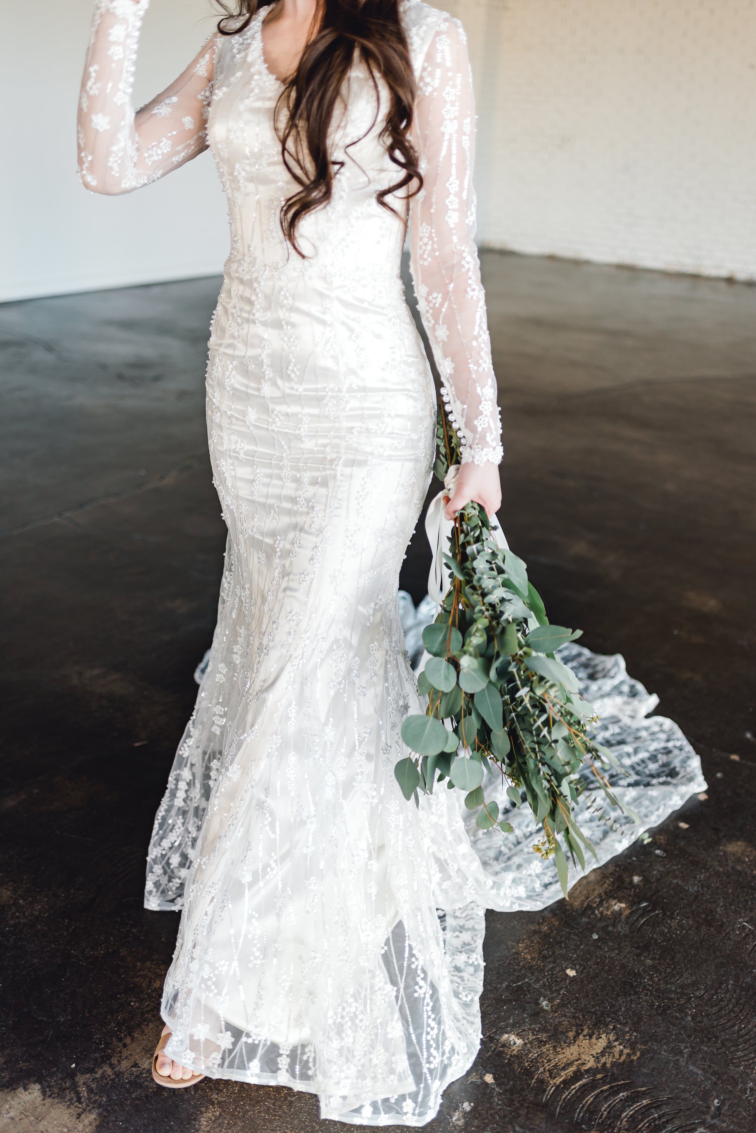 fitted lace wedding dress Long Sleeve Cold Shoulder Lace Dress S